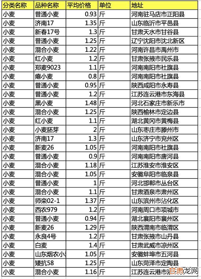 河南小麦今日最新价格行情分析