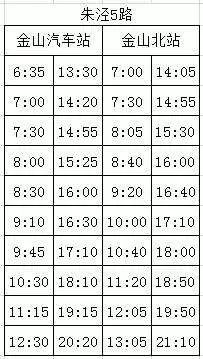 金山7路公交车最新时刻表全解析